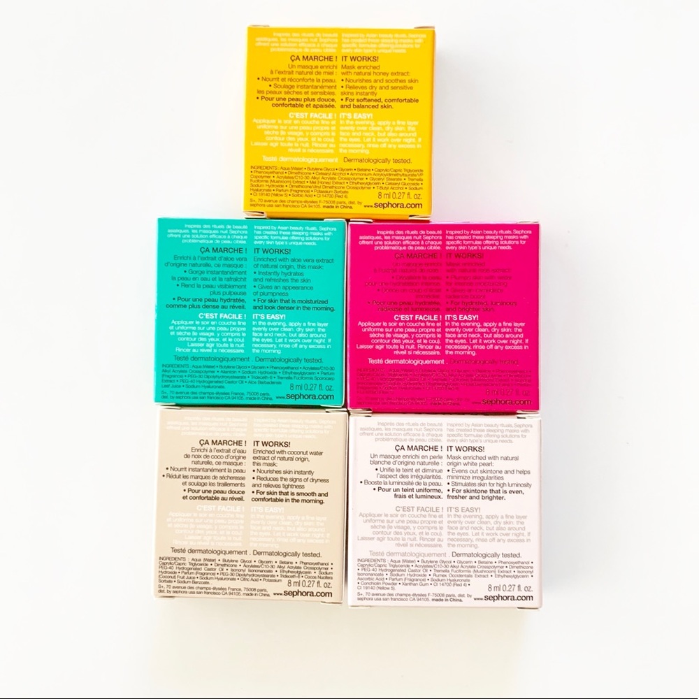 NEW 5 Sephora Skincare Face Sleeping Masks SEALED - Picture 2 of 3